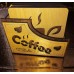 Set of 4 wood cup coasters with stand, laser engraved drawings - مجموعة من 4 كوسترات خشبية مع حامل، بها رسومات محفورة بالليزر