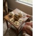 Set of 4 wood cup coasters with stand, laser engraved drawings - مجموعة من 4 كوسترات خشبية مع حامل، بها رسومات محفورة بالليزر