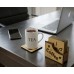 Set of 4 wood cup coasters with stand, laser engraved drawings - مجموعة من 4 كوسترات خشبية مع حامل، بها رسومات محفورة بالليزر