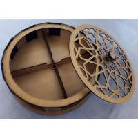 Wooden Arabesque Nuts Rotating Tray صينية حلويات دوارة حشب أرابيسك