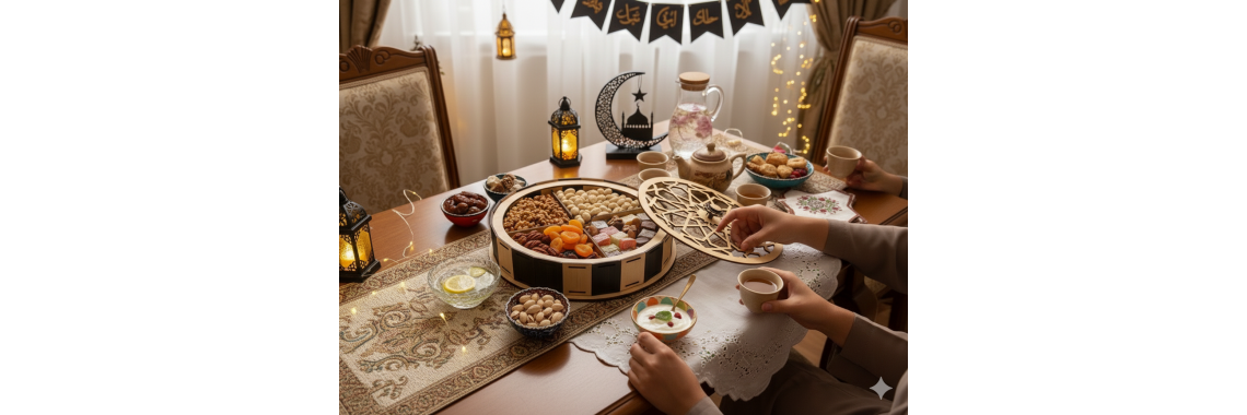Ramadan Arabesque Nuts Rotating Tray